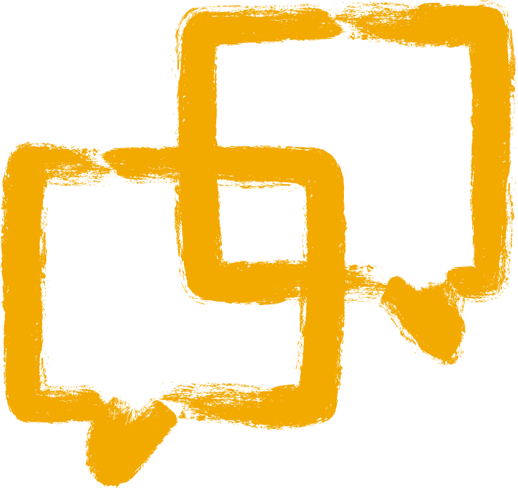 Likewise illustration of two, overlapping speech bubbles.